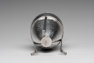 A silver amphora on stand and a Lalaounis silver vase, 925/000, Greece, 20th C.