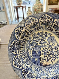 A Chinese blue and white 'pheasant' basin, Kangxi