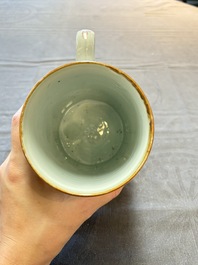 A Chinese blue and white jug and an Imari-style tankard, Transitional period/Kangxi