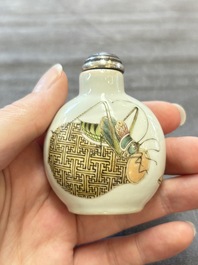 A Chinese famille rose 'cricket' snuff bottle, Daoguang mark and of the period