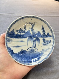 13 Chinese blue and white cups and 15 saucers, Kangxi