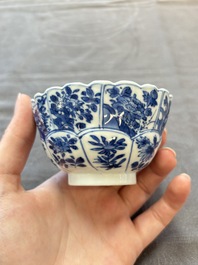 13 Chinese blue and white cups and 15 saucers, Kangxi