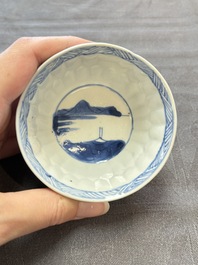 13 Chinese blue and white cups and 15 saucers, Kangxi