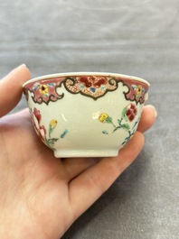13 Chinese famille rose cups and 15 saucers, Yongzheng/Qianlong