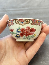 13 Chinese famille rose cups and 15 saucers, Yongzheng/Qianlong