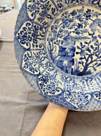 A Chinese blue and white 'pheasant' basin, Kangxi