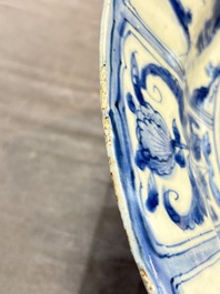 A Chinese blue and white 'kraak' 'Wang Xizhi' dish, Wanli