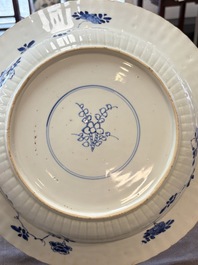 A Chinese blue and white 'pheasant' basin, Kangxi