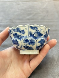 13 Chinese blue and white cups and 15 saucers, Kangxi