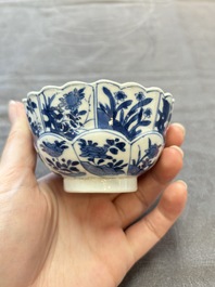 13 Chinese blue and white cups and 15 saucers, Kangxi