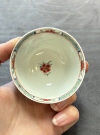 13 Chinese famille rose cups and 15 saucers, Yongzheng/Qianlong