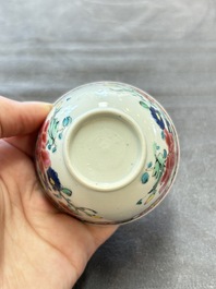 13 Chinese famille rose cups and 15 saucers, Yongzheng/Qianlong