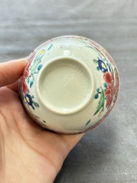 13 Chinese famille rose cups and 15 saucers, Yongzheng/Qianlong