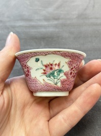 13 Chinese famille rose cups and 15 saucers, Yongzheng/Qianlong