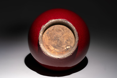 A Chinese sang-de-boeuf bottle vase, 19th C.