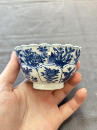 13 Chinese blue and white cups and 15 saucers, Kangxi