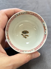 13 Chinese famille rose cups and 15 saucers, Yongzheng/Qianlong