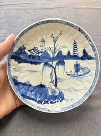 13 Chinese blue and white cups and 15 saucers, Kangxi