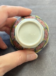 13 Chinese famille rose cups and 15 saucers, Yongzheng/Qianlong