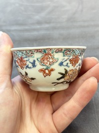 13 Chinese famille rose cups and 15 saucers, Yongzheng/Qianlong