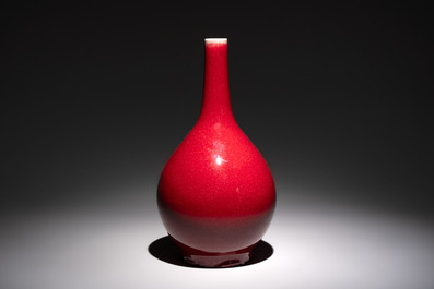 A Chinese sang-de-boeuf bottle vase, 19th C.