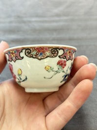 13 Chinese famille rose cups and 15 saucers, Yongzheng/Qianlong