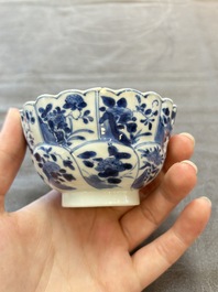 13 Chinese blue and white cups and 15 saucers, Kangxi