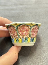 13 Chinese famille rose cups and 15 saucers, Yongzheng/Qianlong