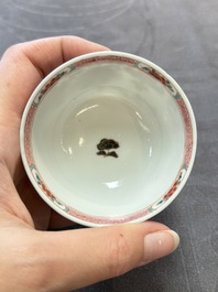 13 Chinese famille rose cups and 15 saucers, Yongzheng/Qianlong