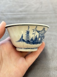 13 Chinese blue and white cups and 15 saucers, Kangxi