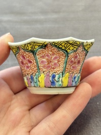 13 Chinese famille rose cups and 15 saucers, Yongzheng/Qianlong