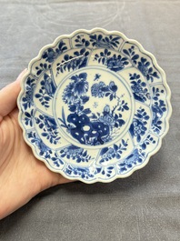 13 Chinese blue and white cups and 15 saucers, Kangxi
