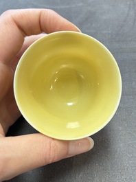 A Chinese yellow-glazed cup, Kangxi mark and of the period