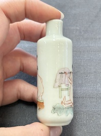 Four Chinese famille rose 'erotic' snuff bottles, Chenghua mark, 19th C.
