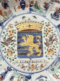 A Chinese famille verte armorial 'Provinces' dish with the arms of Luxembourg, Kangxi