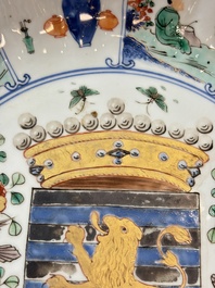 A Chinese famille verte armorial 'Provinces' dish with the arms of Luxembourg, Kangxi