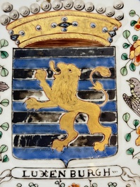 A Chinese famille verte armorial 'Provinces' dish with the arms of Luxembourg, Kangxi