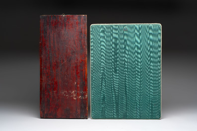 Four Chinese gilt-lacquered carved wooden panels with narrative design, 19th C.