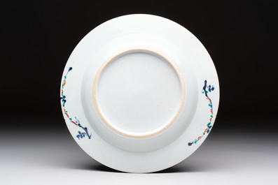 Ten Chinese doucai plates with floral design, Kangxi