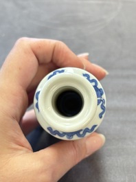 Five Chinese blue and white vases, jade 玉 marks, Kangxi and later