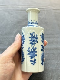 Five Chinese blue and white vases, jade 玉 marks, Kangxi and later