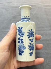 Five Chinese blue and white vases, jade 玉 marks, Kangxi and later