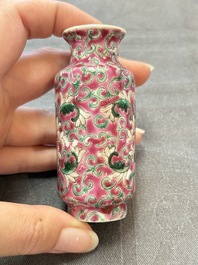 Four Chinese snuff bottles and three vases, 19th C.