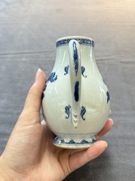 Three Chinese Imari-style covered teapots and a blue and white milk jug, Kangxi/Qianlong