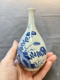 Five Chinese blue and white vases, jade 玉 marks, Kangxi and later