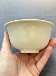 Five Chinese white-glazed 'Hatcher Cargo' shipwreck bowls, Transitional period