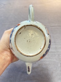 Three Chinese Imari-style covered teapots and a blue and white milk jug, Kangxi/Qianlong