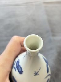 Five Chinese blue and white vases, jade 玉 marks, Kangxi and later