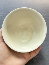 Five Chinese white-glazed 'Hatcher Cargo' shipwreck bowls, Transitional period
