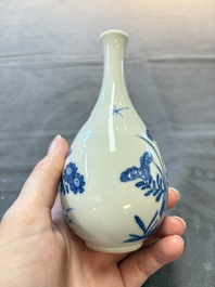 Five Chinese blue and white vases, jade 玉 marks, Kangxi and later